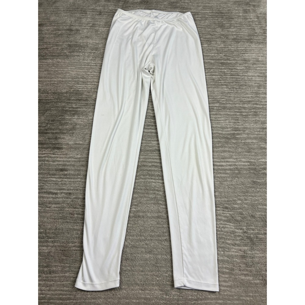Cuddl Duds Leggings Women M White Base Layer Slim Fit Elastic Waist Polyester